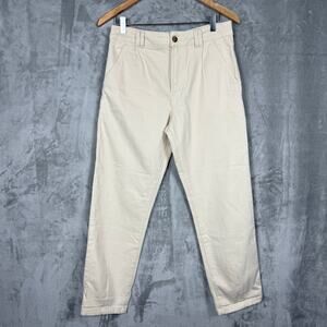Sezane Jeans Womens 36 Ivory Denin Pleated Pants‎